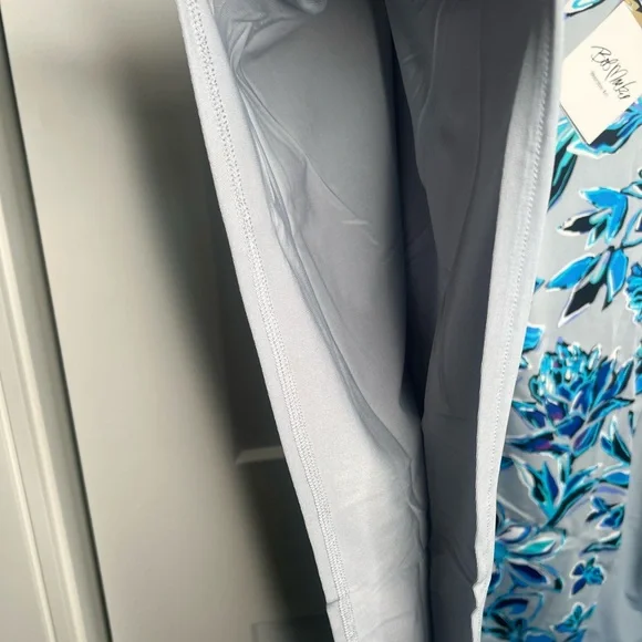 Bob Mackie NWT Gray Blue Floral Blouse Kaftan Top women’s plus size 2X - Picture 3 of 7